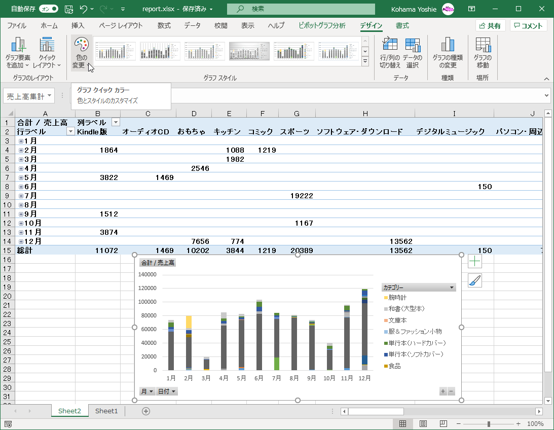 色とスタイルのカスタマイズ