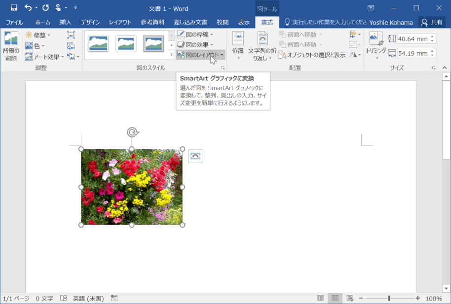 選択した図を SmartArt グラフィックに変換して、整列、見出しの入力、サイズ変更を簡単に行えるようにします。