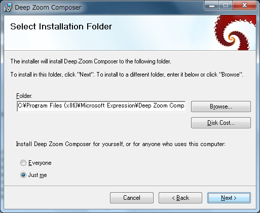 図5：Select Installation Folder