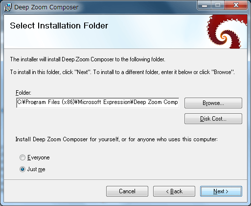 図5:Select Installation Folder