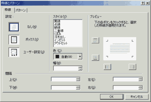 枠線とパターン