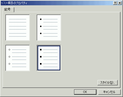 リスト項目のプロパティ