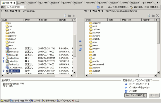 図：リモートWebサイトに接続後の画面
